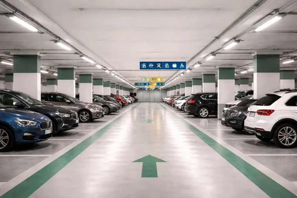 Impianto elettrico di una grande autorimessa