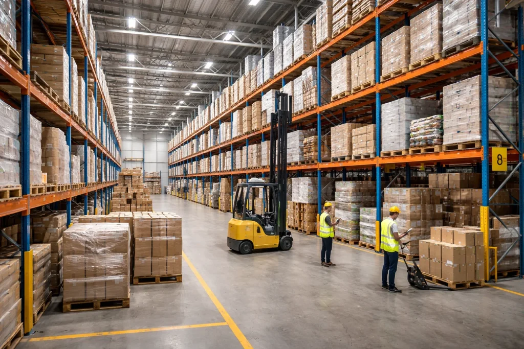Impianto elettrico di un centro logistico e magazzino